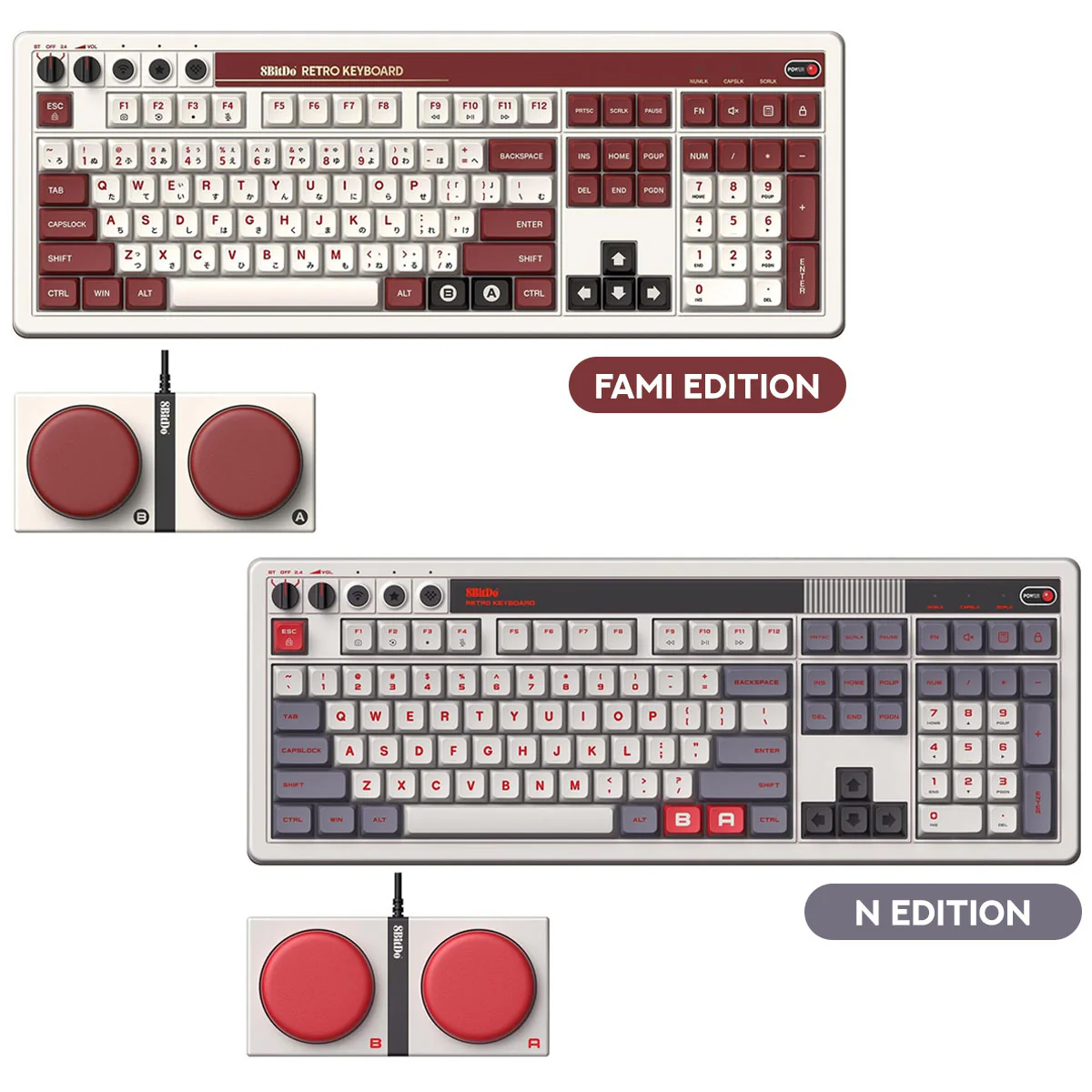 8Bitdo Retro 108 Mechanical Keyboard (Fami Edition, N Edition) (85HC)