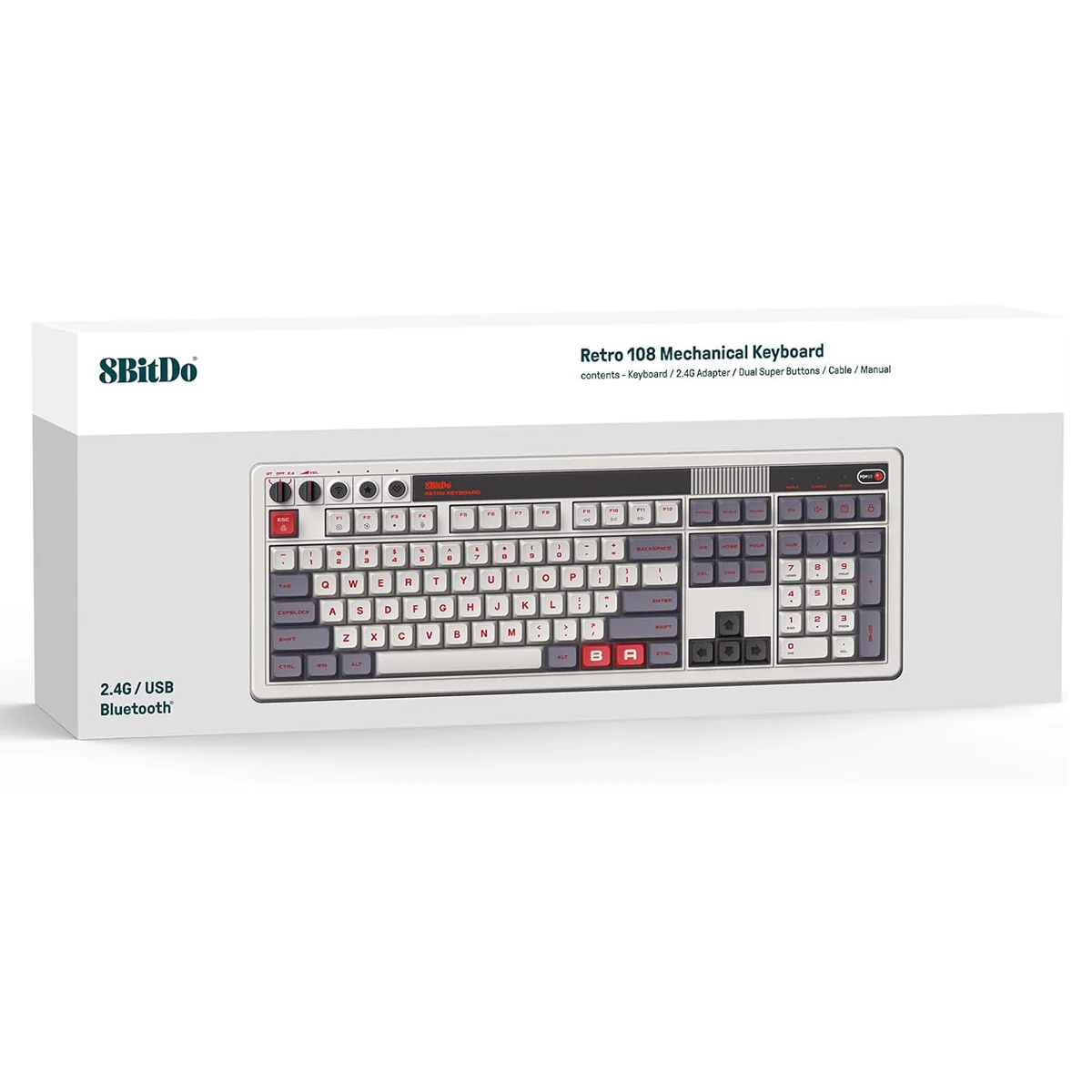 8Bitdo Retro 108 Mechanical Keyboard (Fami Edition, N Edition) (85HC) - Image 21