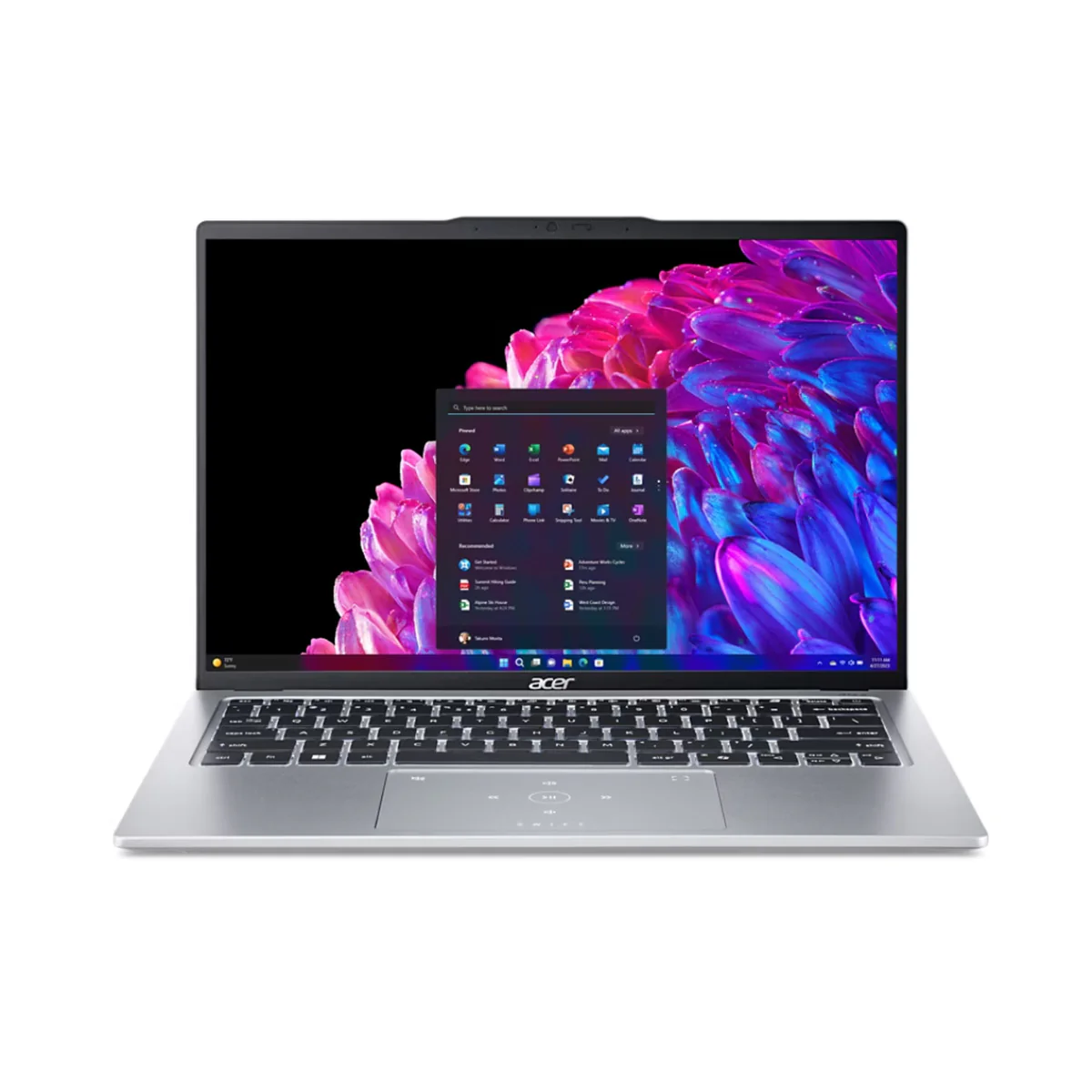 Acer Swift Go 14 SFG14-73-529P Laptop (Pure Silver) | 14" OLED WQXGA+ (2880x1800) | Ultra 5 125H | 16GB RAM | 512GB SSD | Intel Arc Graphics | Windows 11 Home | MS Office Home & Student 2021 | Acer Entry Run Rate Backpack E-1620-P - Image 3