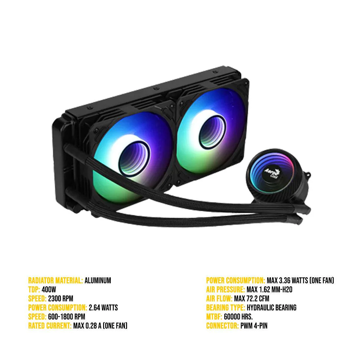 Aerocool Mirage L240 240MM ARGB Liquid Cpu Cooler (Black)