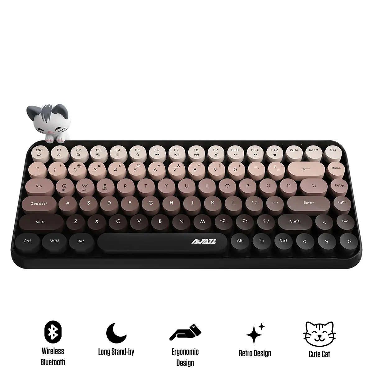 Ajazz 308I 84-Keys Bluetooth Wireless Membrane Keyboard (Bean Paste)