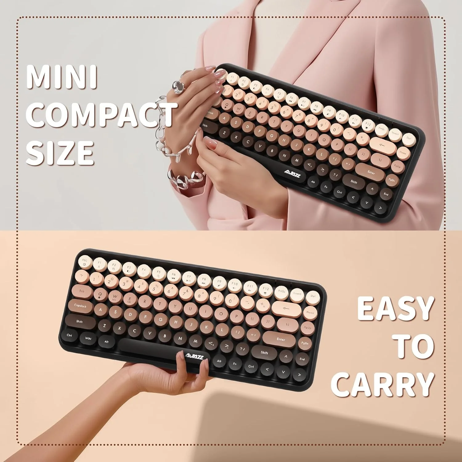 Ajazz 308I 84-Keys Bluetooth Wireless Membrane Keyboard (Bean Paste) - Image 11