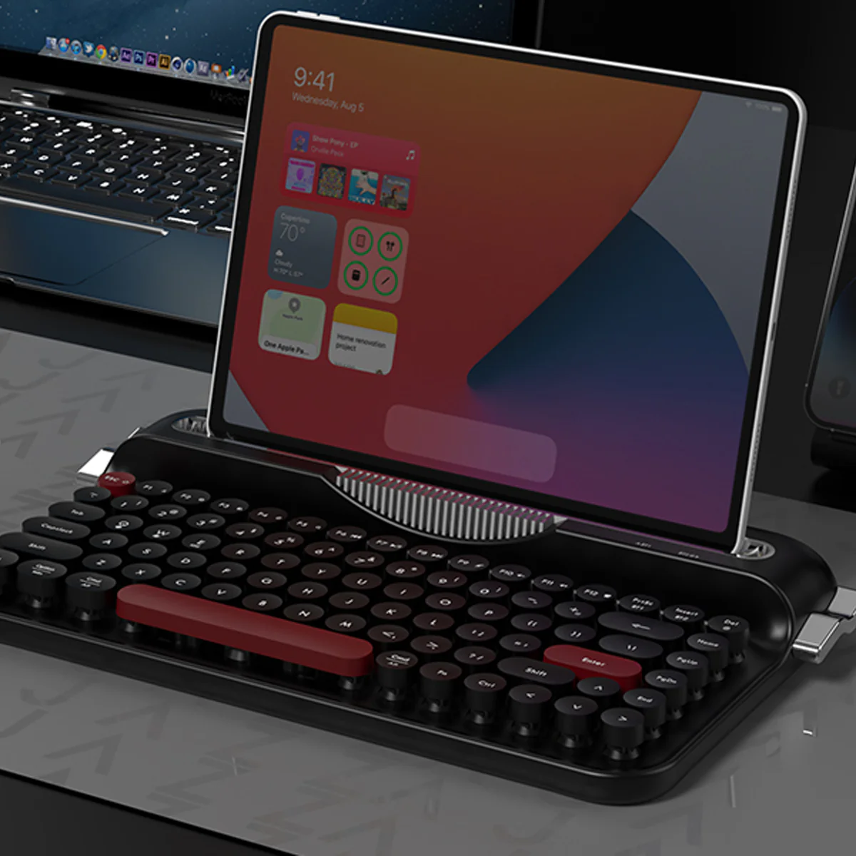 Ajazz AF84 Dual-Mode 84-Keys Membrane Keyboard (Black/Red) - Image 2