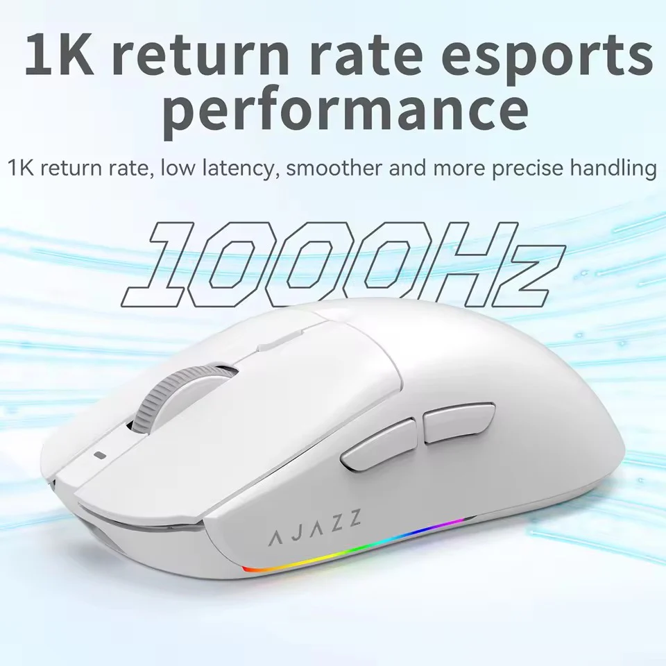Ajazz AJ139 V2 MC Tri-Mode Gaming Mouse (Black, White) - Image 3