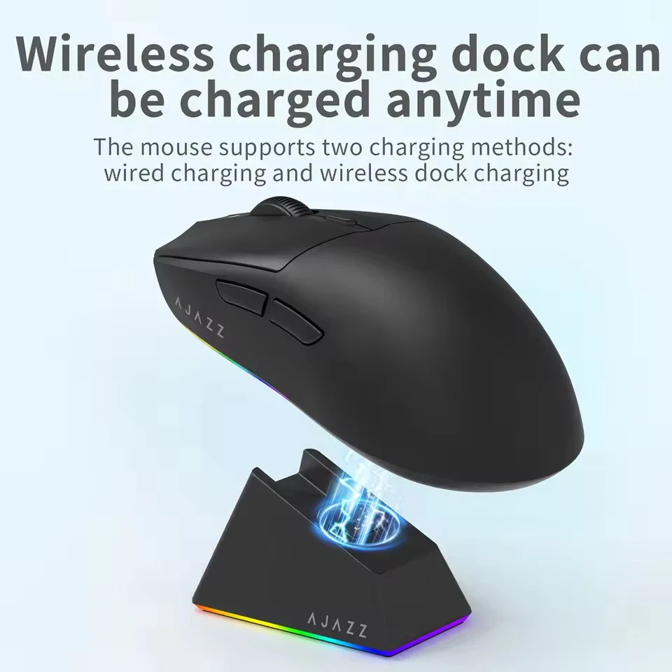 Ajazz AJ139 V2 MC Tri-Mode Gaming Mouse (Black, White) - Image 6