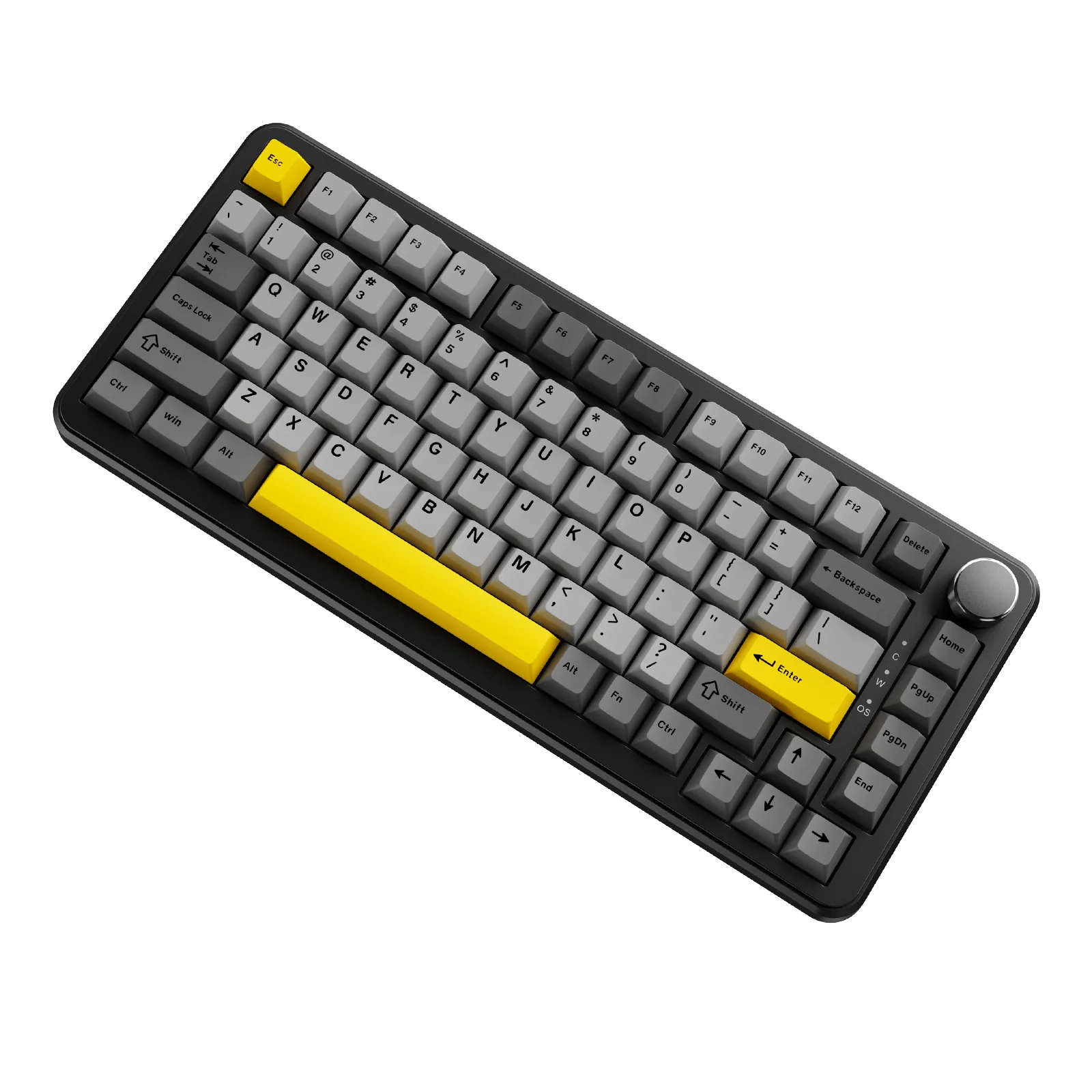 Ajazz AK820 Max RGB Wired 75% 82-Keys Gasket-mounted South Facing Hot Swappable Mechanical Keyboard Knob FR4 PCB (Black/Grey/Yellow) (Magnetic Switch) - Image 4