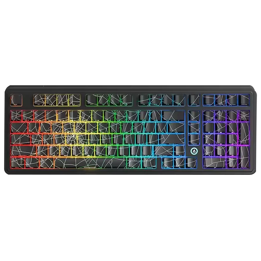 Ajazz AK980 Max RGB Wired 98-Keys Gasket-Mounted Hot-Swappable Mechanical Keyboard (Original Sublimation Spider Web Black) (King of Soldier Magnetic Switch) - Image 2