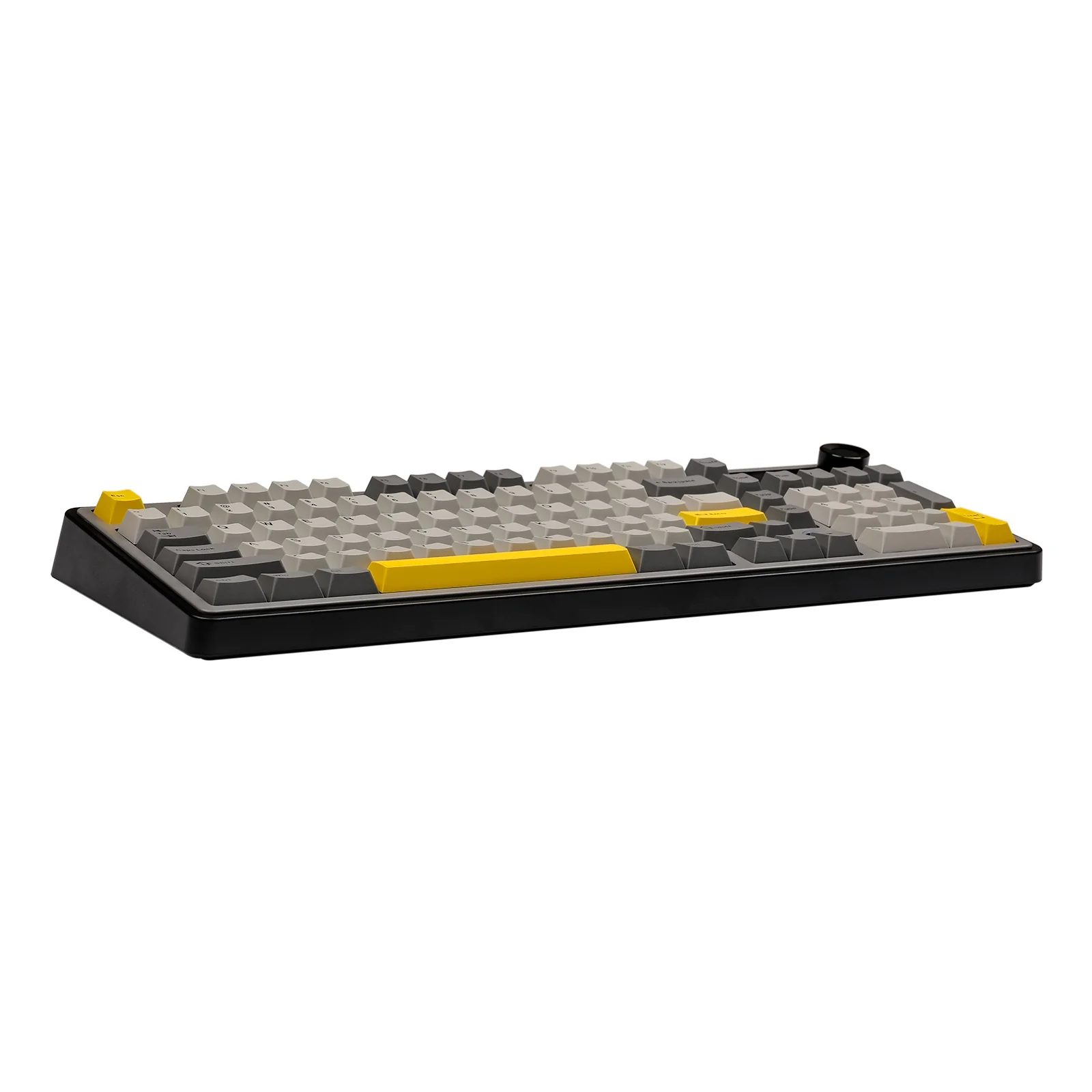 Ajazz AK980 RGB Tri-Mode 98% 97-Keys Gasket-Mounted Hot-Swappable Mechanical Keyboard with 1.14" TFT Display Screen & Knob (Black/Grey/Yellow) (Maillard Switch, Gift Switch V2) - Image 4