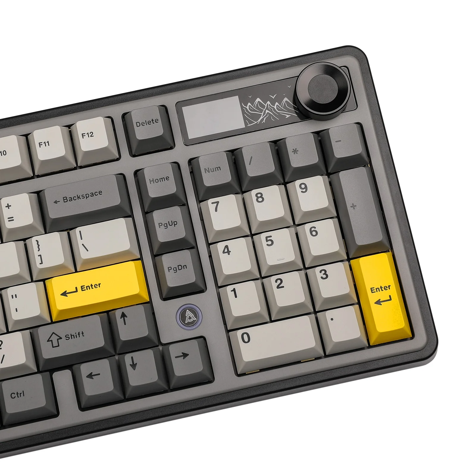Ajazz AK980 RGB Tri-Mode 98% 97-Keys Gasket-Mounted Hot-Swappable Mechanical Keyboard with 1.14" TFT Display Screen & Knob (Black/Grey/Yellow) (Maillard Switch, Gift Switch V2) - Image 7