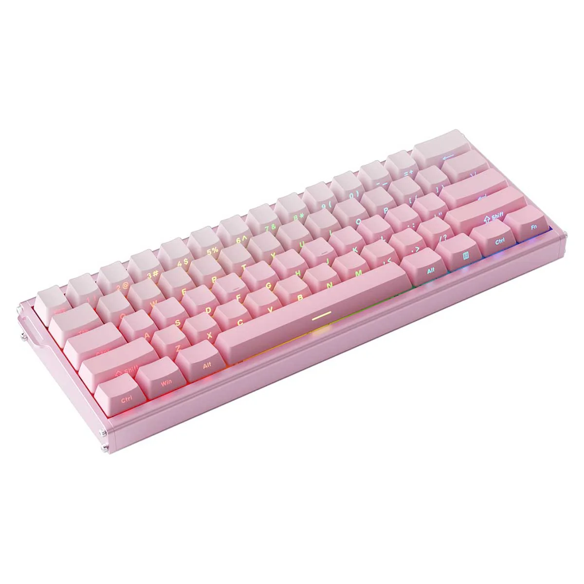 Ajazz ALUX60 RGB Wired 61-Keys Aluminum CNC Case Hot-Swappable Mechanical Keyboard (Gradient Pink) (Magnetic Powder Shaft Switch) - Image 5