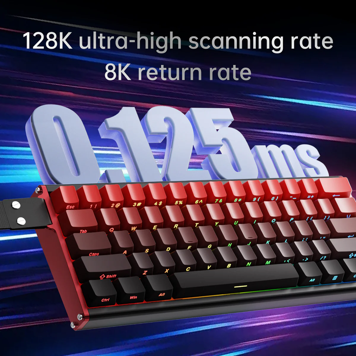 Ajazz ALUX60 RGB Wired 61-Keys Aluminum CNC Case Hot-Swappable Mechanical Keyboard (Gradient Side Engraving Lucky Strike) (Ketai Newcomer Magnetic Switch) - Image 11