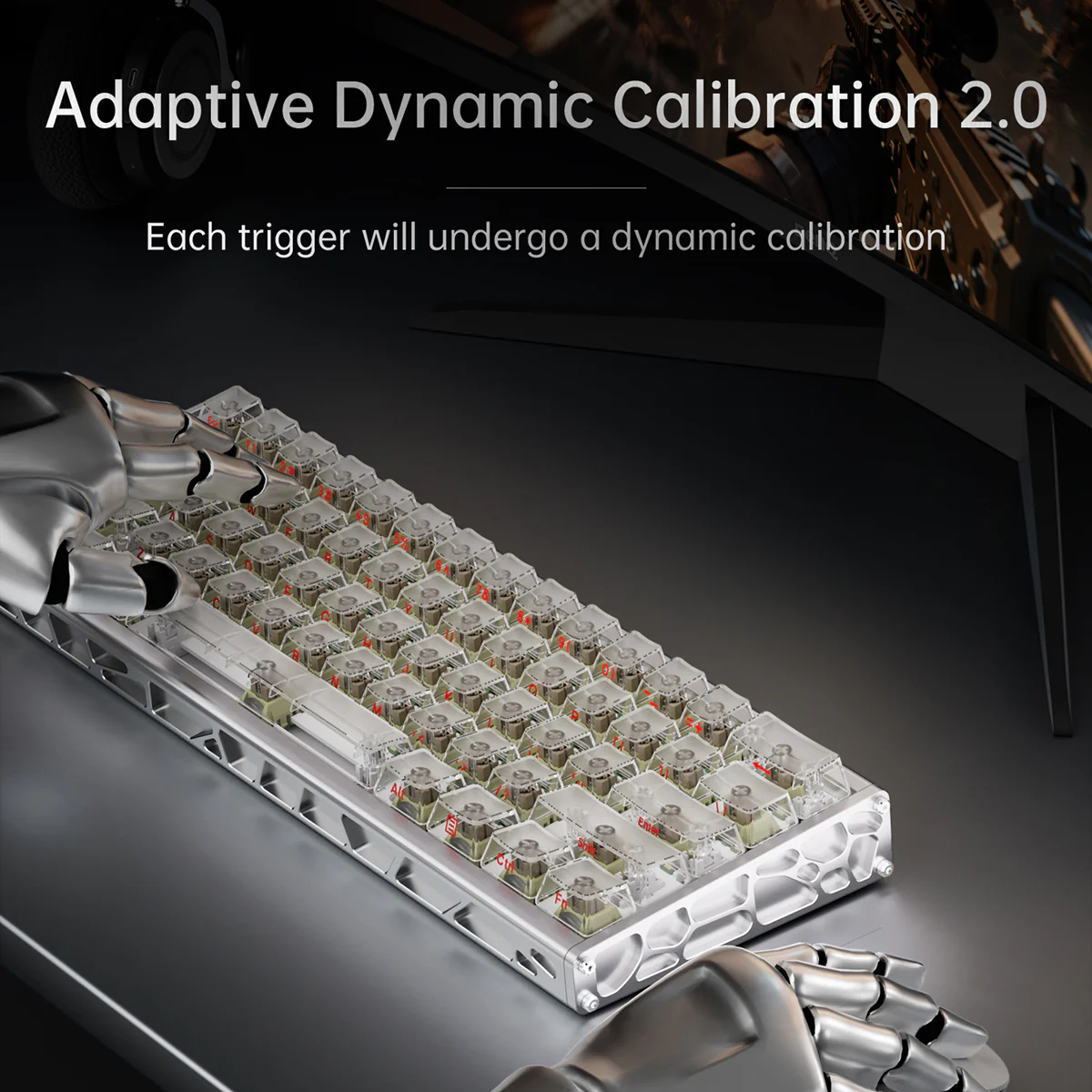Ajazz ALUX60 RGB Wired 61-Keys Aluminum CNC Case Hot-Swappable Mechanical Keyboard (Gradient Side Engraving Lucky Strike) (Ketai Newcomer Magnetic Switch) - Image 12