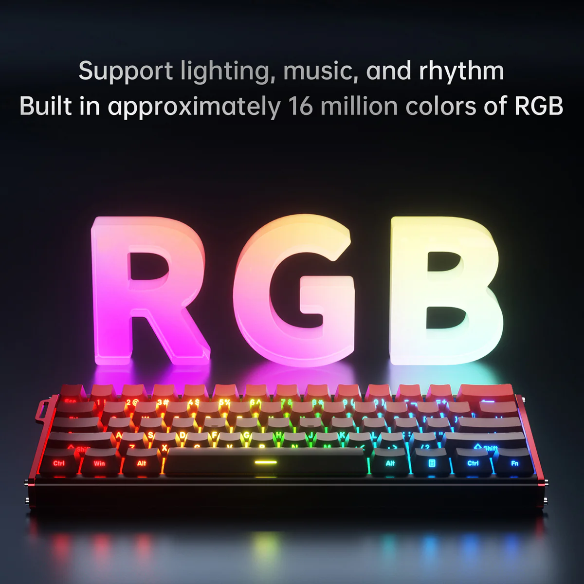 Ajazz ALUX60 RGB Wired 61-Keys Aluminum CNC Case Hot-Swappable Mechanical Keyboard (Gradient Side Engraving Lucky Strike) (Ketai Newcomer Magnetic Switch) - Image 14