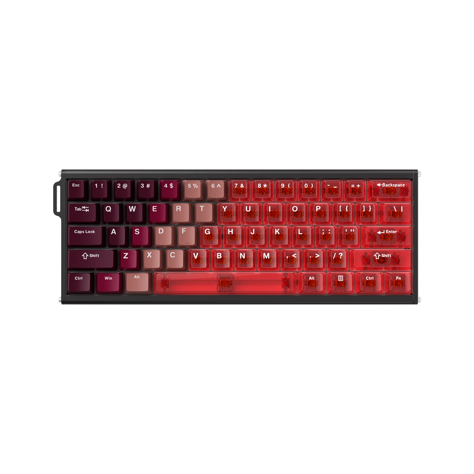 Ajazz ALUX60 RGB Wired 61-Keys Aluminum CNC Case Hot-Swappable Mechanical Keyboard (Transparent Red) (Soldier King Magnetic Switch) - Image 2