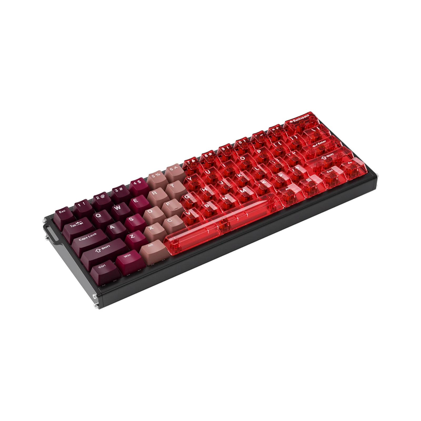 Ajazz ALUX60 RGB Wired 61-Keys Aluminum CNC Case Hot-Swappable Mechanical Keyboard (Transparent Red) (Soldier King Magnetic Switch) - Image 5