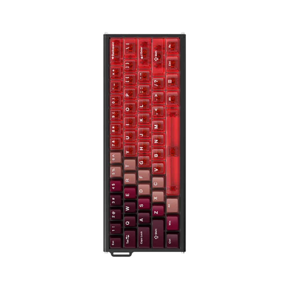 Ajazz ALUX60 RGB Wired 61-Keys Aluminum CNC Case Hot-Swappable Mechanical Keyboard (Transparent Red) (Soldier King Magnetic Switch) - Image 7