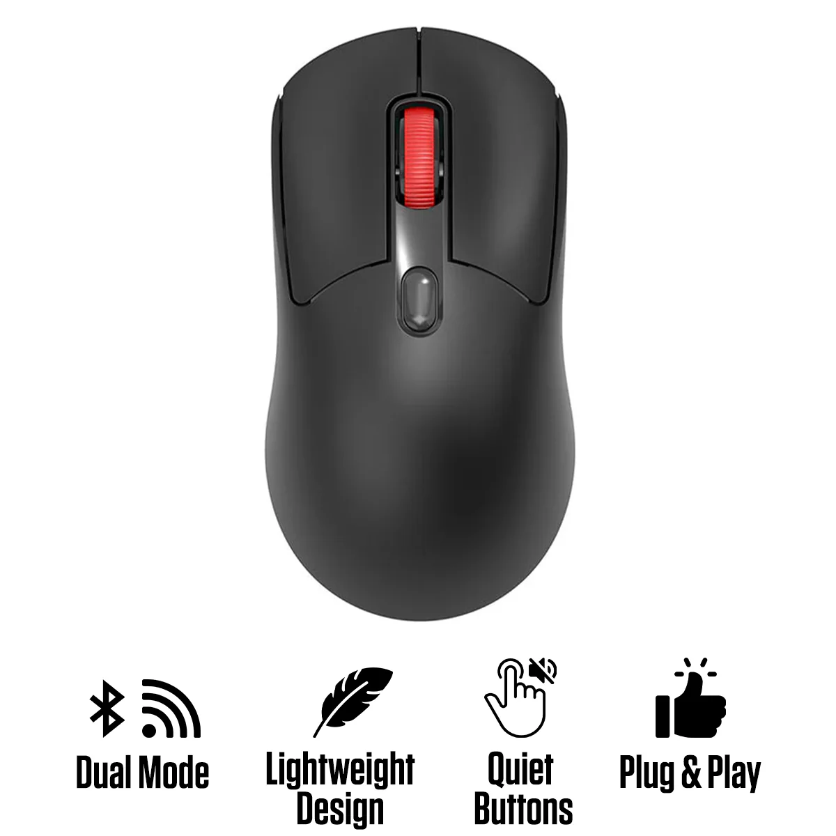 Nacodex x Ajazz NJ02 Wireless 2.4G/BT Dual-Mode Lightweight Mouse (Black)