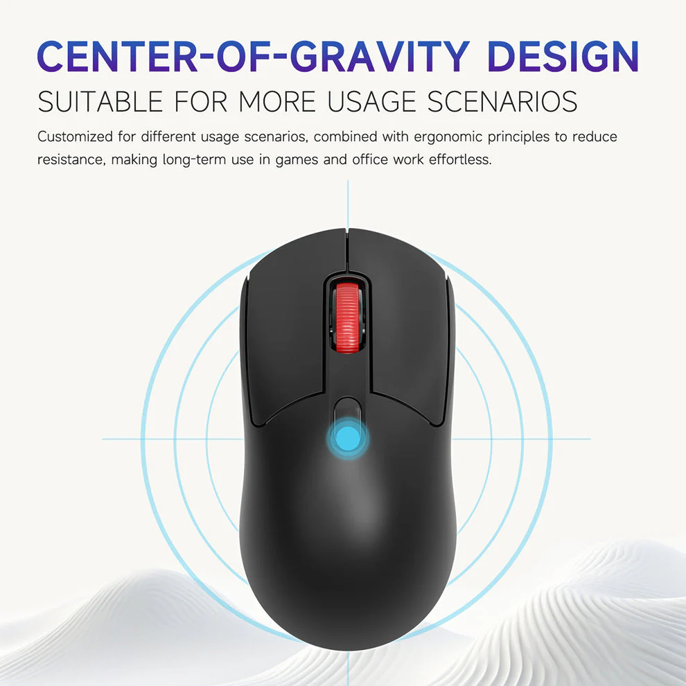 Nacodex x Ajazz NJ02 Wireless 2.4G/BT Dual-Mode Lightweight Mouse (Black) - Image 6