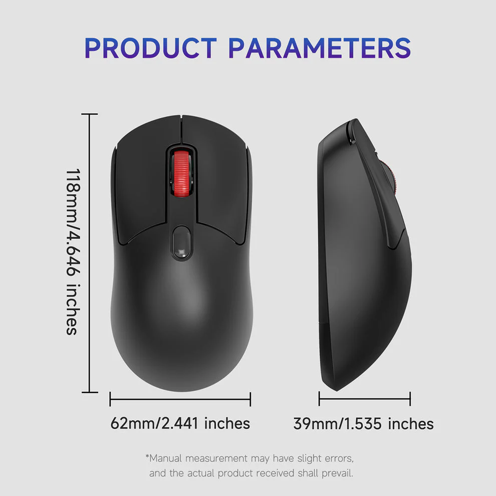 Nacodex x Ajazz NJ02 Wireless 2.4G/BT Dual-Mode Lightweight Mouse (Black) - Image 8
