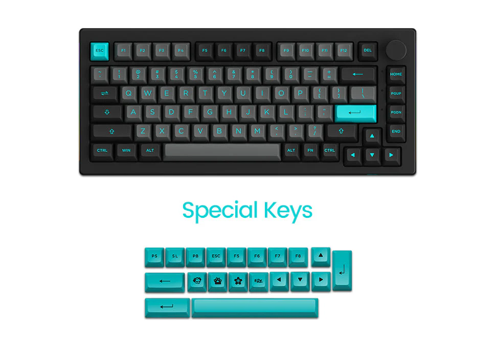 Akko Black & Cyan 5075B Plus Multi-Modes RGB Mechanical Keyboard (Akko CS Silver) - Image 10