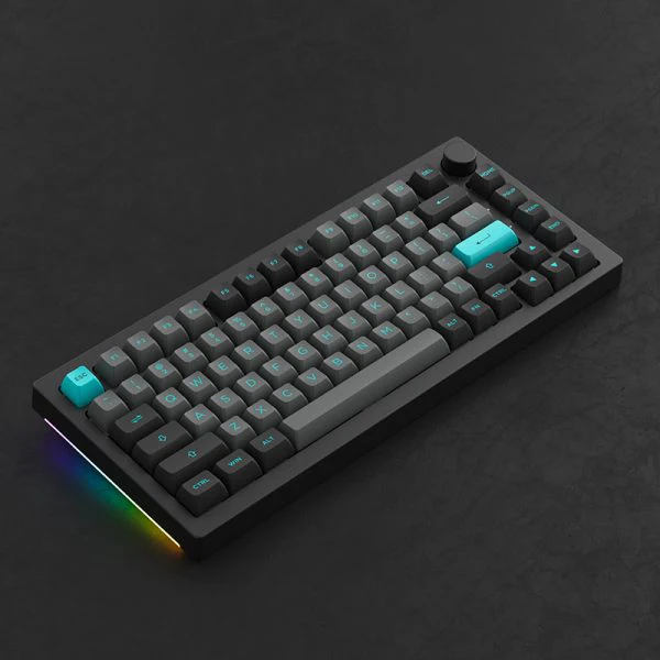 Akko Black & Cyan 5075B Plus Multi-Modes RGB Mechanical Keyboard (Akko CS Silver) - Image 2