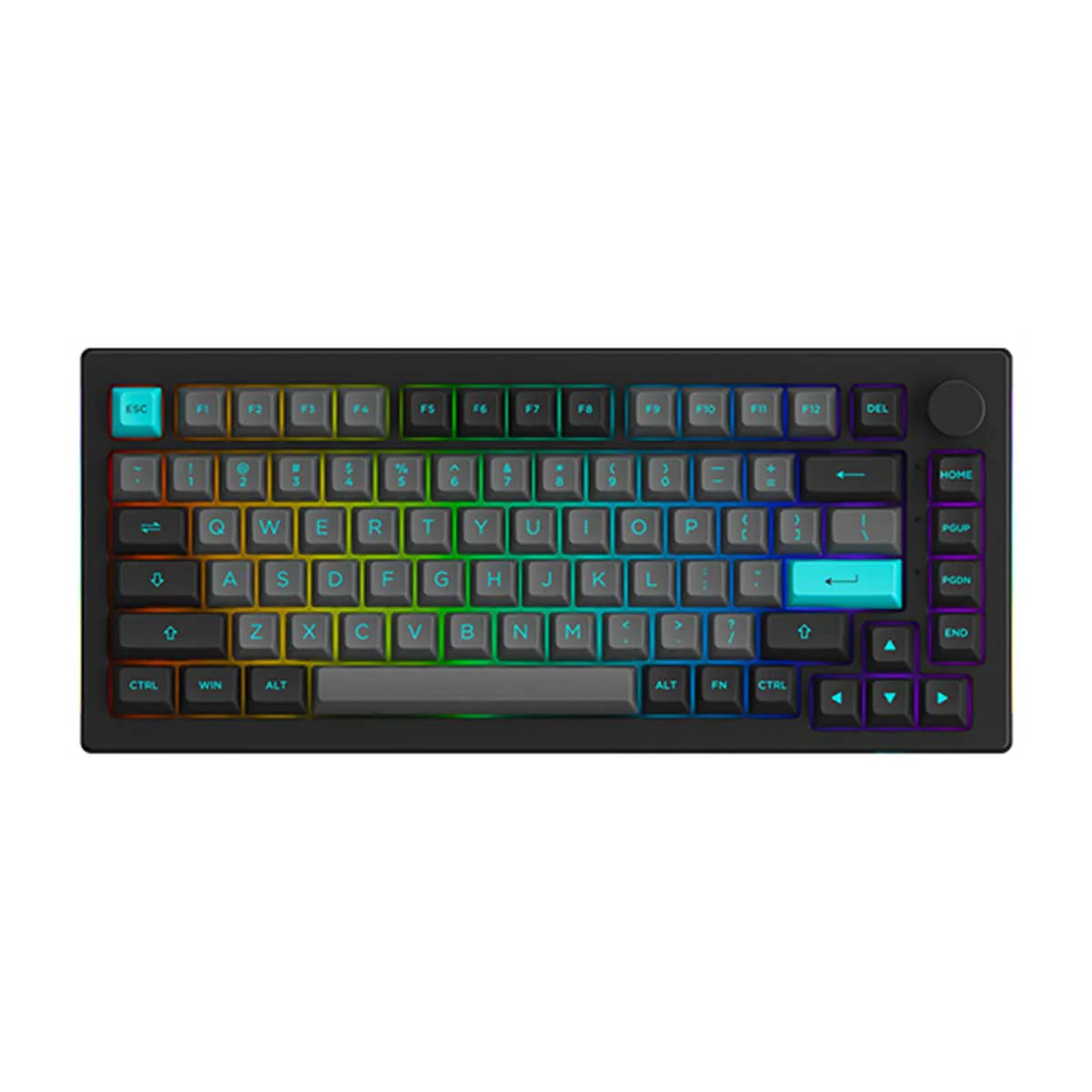 Akko Black & Cyan 5075B Plus Multi-Modes RGB Mechanical Keyboard (Akko CS Silver) - Image 5