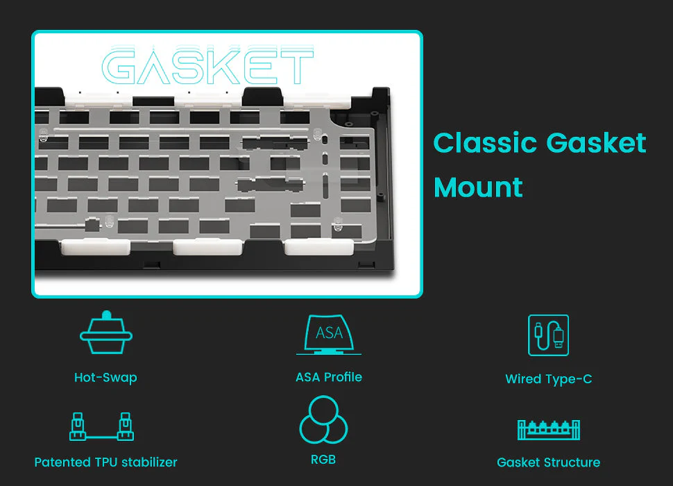 Akko Black & Cyan 5075B Plus Multi-Modes RGB Mechanical Keyboard (Akko CS Silver) - Image 8