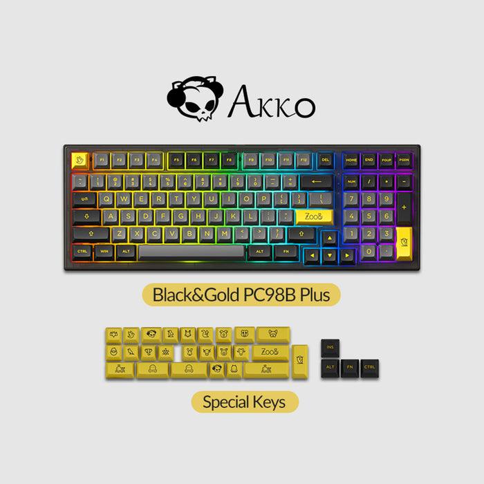 Akko Black & Gold PC98B Plus Multi-Modes RGB Mechanical Keyboard (Akko CS Crystal) - Image 6