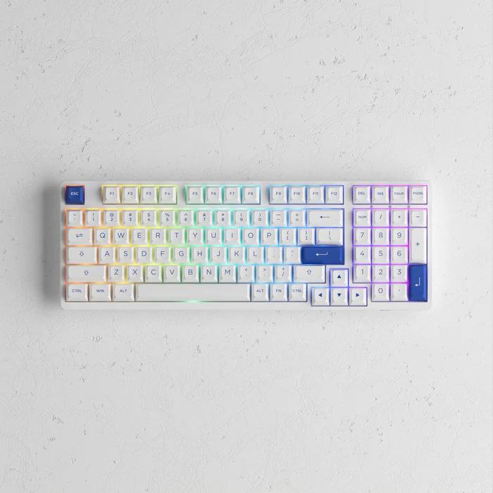 Akko Blue & White 3098N Multi-Modes RGB Mechanical Keyboard (TTC Flame Red Switch) - Image 7