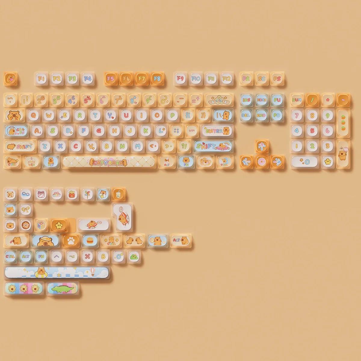 Akko Capybara Pudding Keycap Set MOA Profile 140 Keys - Image 3