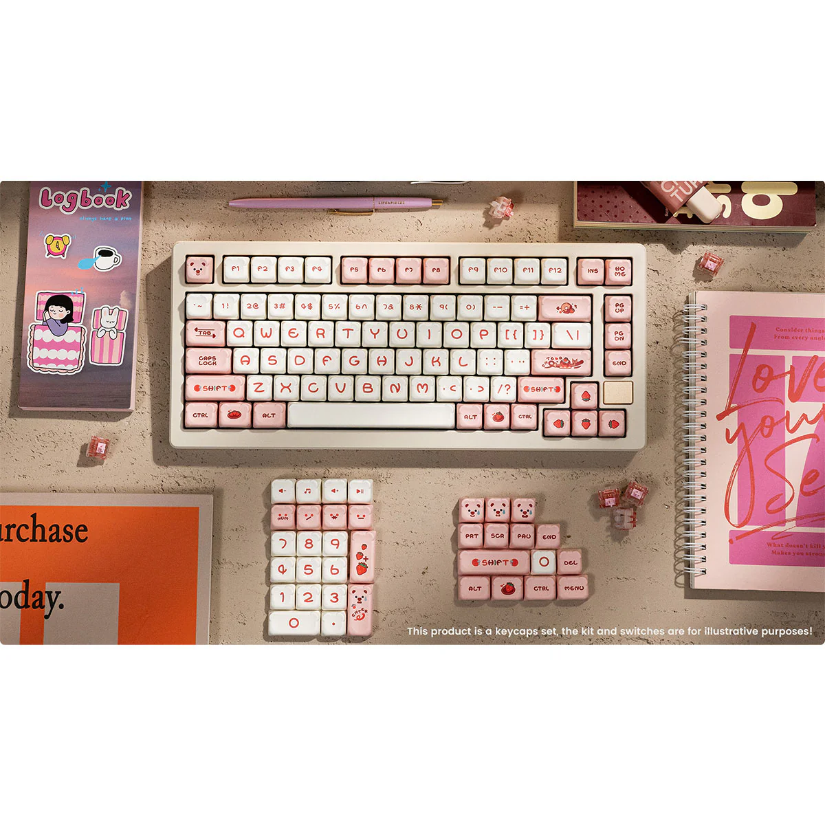 Akko Dim Sum Bear Keycap Set OEM Profile 122 Keys - Image 3