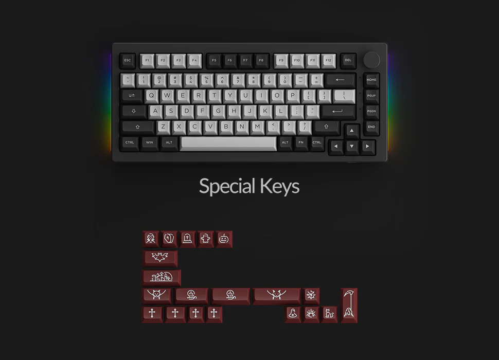 Akko Dracula Castle 5075B Plus Multi-Modes RGB Mechanical Keyboard (Akko Haze Pink Silent) - Image 9