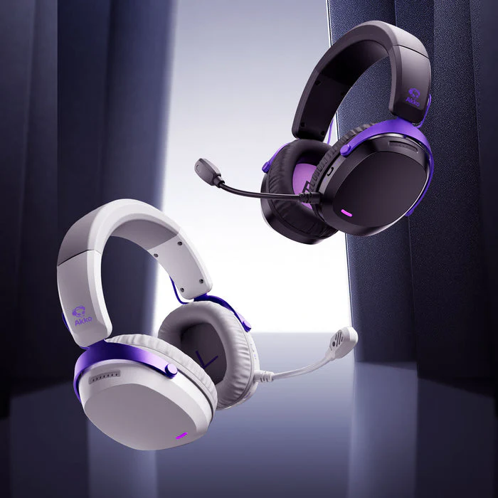 Akko GH300 Tri-Mode Gaming Headset with Microphone (Black, White) - Image 2