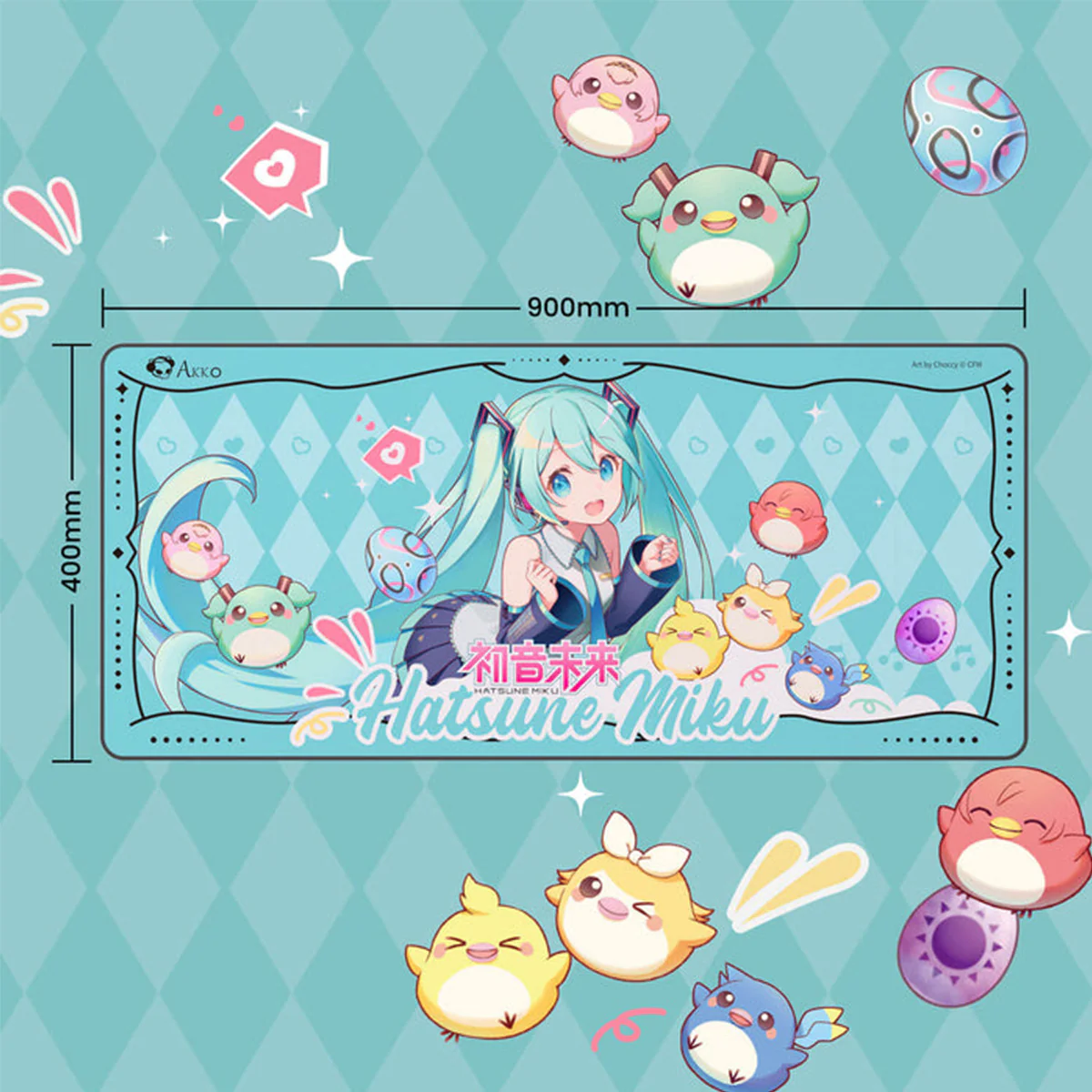 Akko Hatsune Miku Mouse Pad (900x400mm) - Image 2