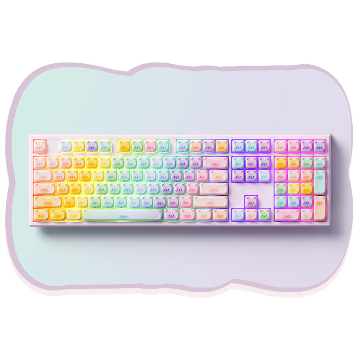 Akko x MonsGeek MG108B Colorful Cats Multi-Mode RGB Hot-Swappable Mechanical Keyboard (Akko V3 Piano Pro Switch) - Image 4