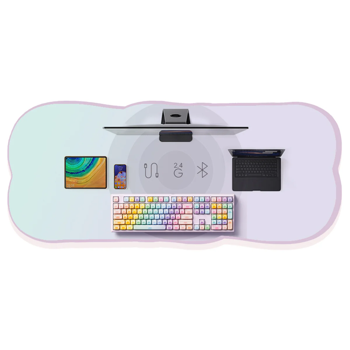 Akko x MonsGeek MG108B Colorful Cats Multi-Mode RGB Hot-Swappable Mechanical Keyboard (Akko V3 Piano Pro Switch) - Image 7