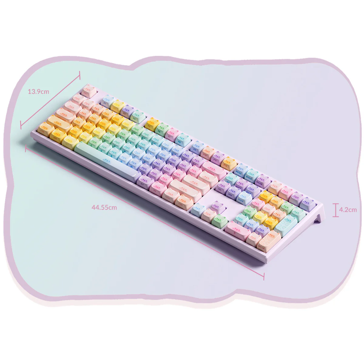 Akko x MonsGeek MG108B Colorful Cats Multi-Mode RGB Hot-Swappable Mechanical Keyboard (Akko V3 Piano Pro Switch) - Image 9