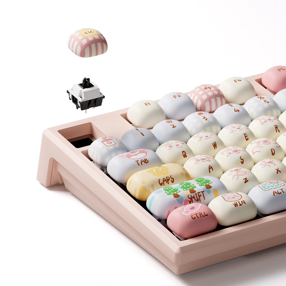 Akko x MonsGeek MG108B Piggy Party Multi-Mode RGB Hot-Swappable Mechanical Keyboard (Akko V3 Piano Pro Switch, Akko Creamy Cyan Switch) - Image 6
