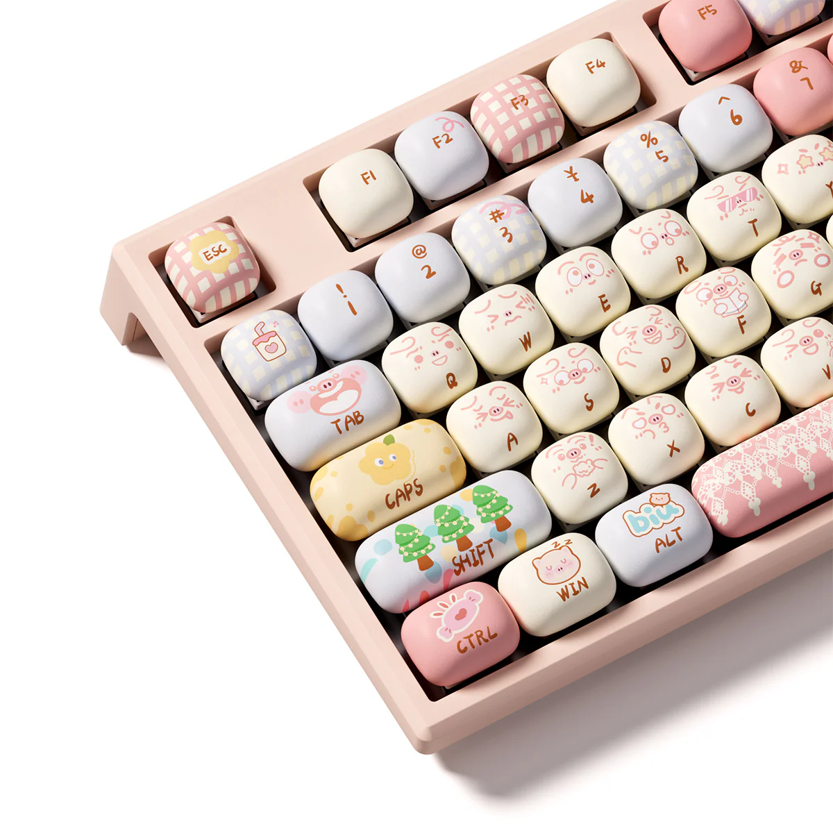 Akko x MonsGeek MG108B Piggy Party Multi-Mode RGB Hot-Swappable Mechanical Keyboard (Akko V3 Piano Pro Switch, Akko Creamy Cyan Switch) - Image 7