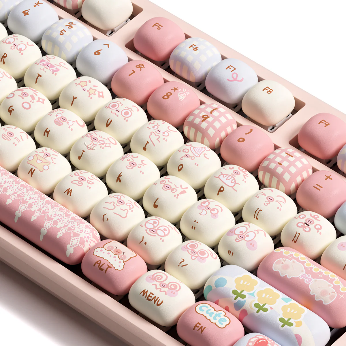 Akko x MonsGeek MG108B Piggy Party Multi-Mode RGB Hot-Swappable Mechanical Keyboard (Akko V3 Piano Pro Switch, Akko Creamy Cyan Switch) - Image 8
