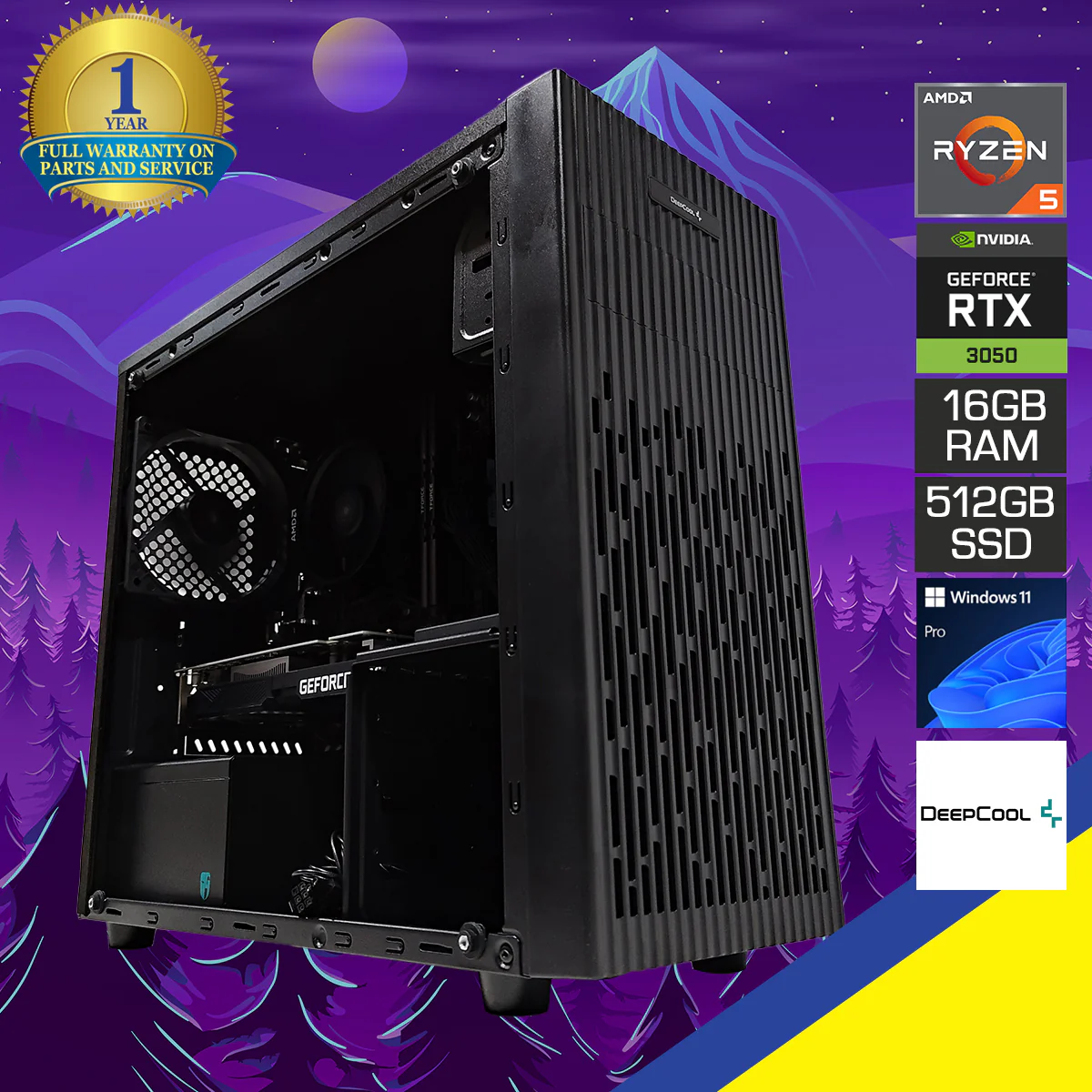 Alpha MATREXX 30 Black Desktop Gaming PC | AMD Ryzen 5 5500 | 16GB (2x8GB) RAM | 512GB SSD | RTX 3050 | Windows 11 Pro