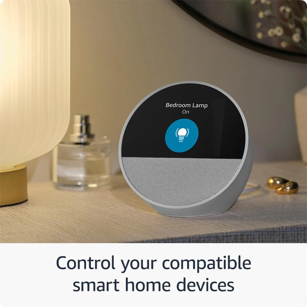 Amazon Echo Spot Smart Alarm Clock with Vibrant Sound and Alexa (Black, Ocean Blue, Glacier White) - Image 5