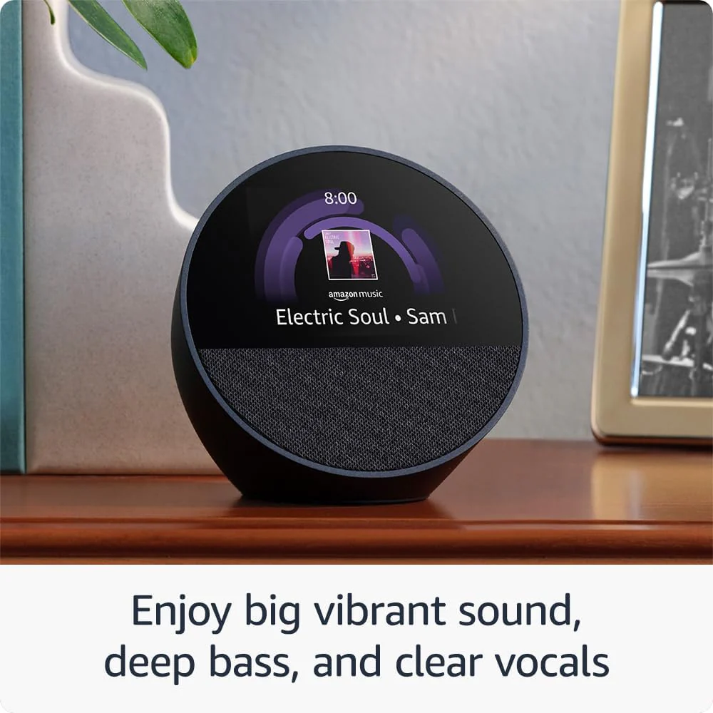 Amazon Echo Spot Smart Alarm Clock with Vibrant Sound and Alexa (Black, Ocean Blue, Glacier White) - Image 8