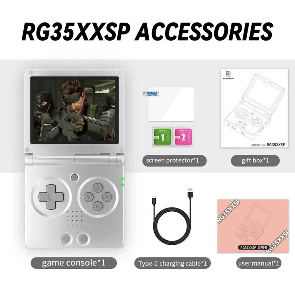 Anbernic RG35XXSP Retro Handheld Gaming Console (Black Transparent, Blue Transparent, Gray, Silver) - Image 7