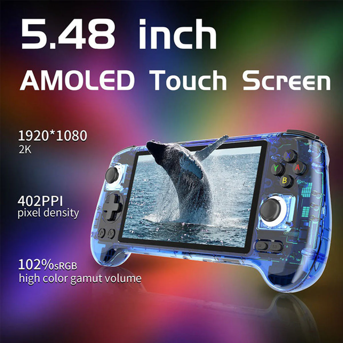 Anbernic RG556 Handheld Gaming Console (Transparent Blue) - Image 3