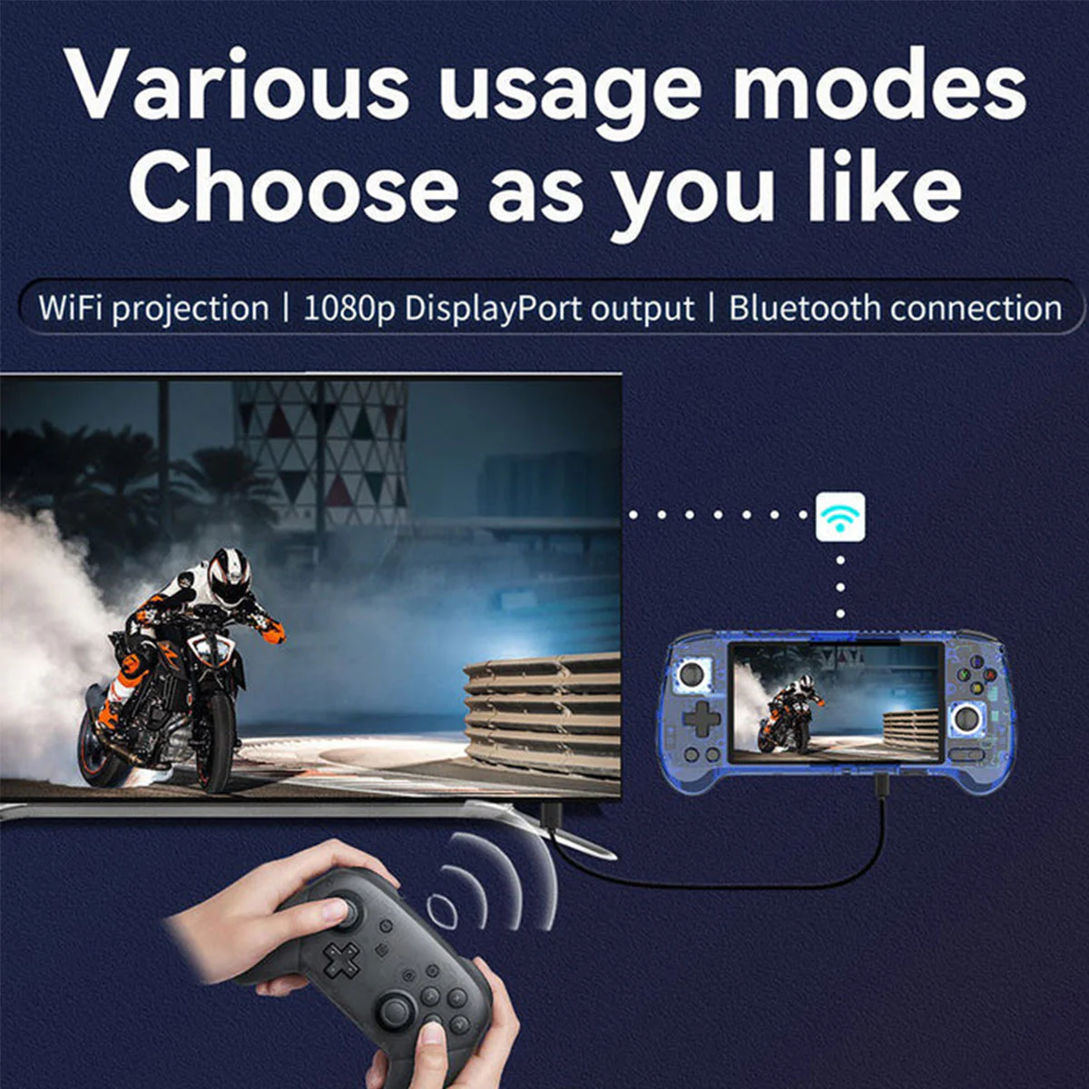 Anbernic RG556 Handheld Gaming Console (Transparent Blue) - Image 9