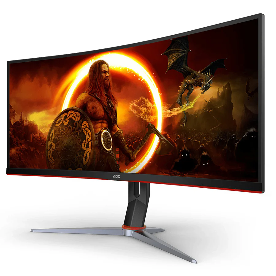 AOC CU34G2XP 34" WQHD (3440x1440) 180Hz 1ms MPRT/ 1ms GtG AdaptiveSync DisplayHDR 400 VA Curved Gaming Monitor (Black/Red) - Image 3