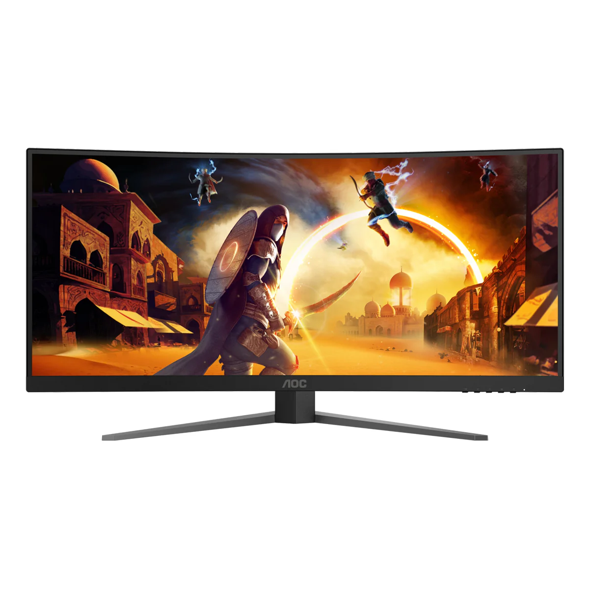 AOC CU34G4H/71 34" WQHD (3440x1440) 200Hz 0.3ms AdaptiveSync Fast VA Gaming Monitor With Height And Tilt Adjusment (Black/Red) - Image 11