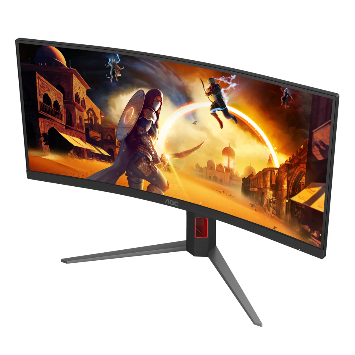 AOC CU34G4H/71 34" WQHD (3440x1440) 200Hz 0.3ms AdaptiveSync Fast VA Gaming Monitor With Height And Tilt Adjusment (Black/Red) - Image 13