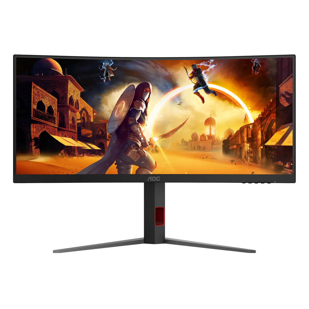 AOC CU34G4H/71 34" WQHD (3440x1440) 200Hz 0.3ms AdaptiveSync Fast VA Gaming Monitor With Height And Tilt Adjusment (Black/Red) - Image 15
